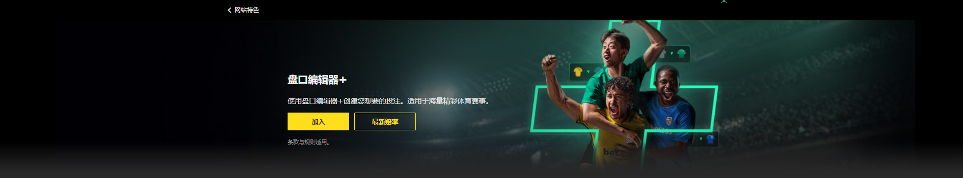 Bet365网站特色：盘口编辑器